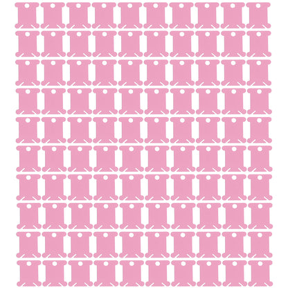 100 PCS Embroidery Floss Bobbins Plastic Embroidery Thread Cards (Frosted Pink)