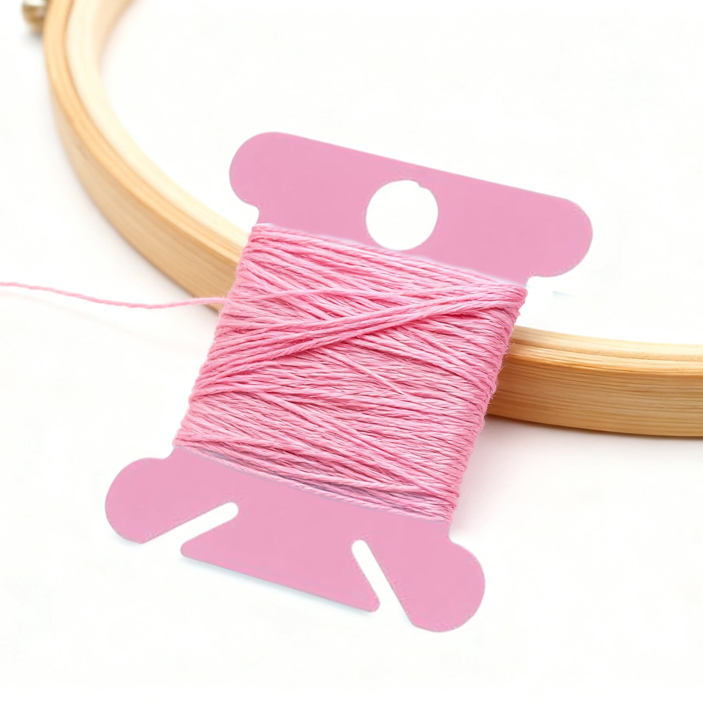 100 PCS Embroidery Floss Bobbins Plastic Embroidery Thread Cards (Frosted Pink)