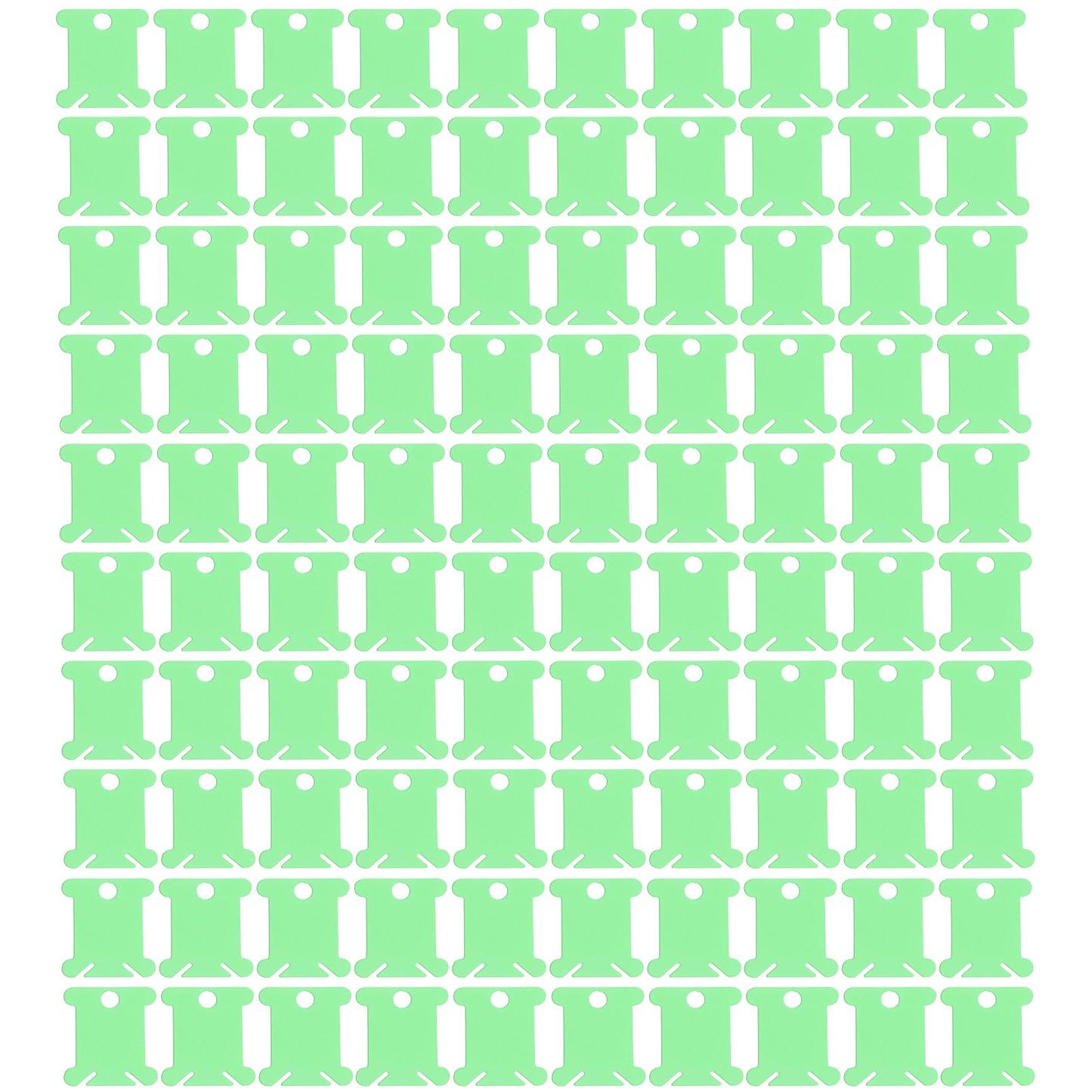 100 PCS Embroidery Floss Bobbins Plastic Embroidery Thread Cards (Frosted Green)