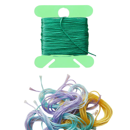100 PCS Embroidery Floss Bobbins Plastic Embroidery Thread Cards (Frosted Green)