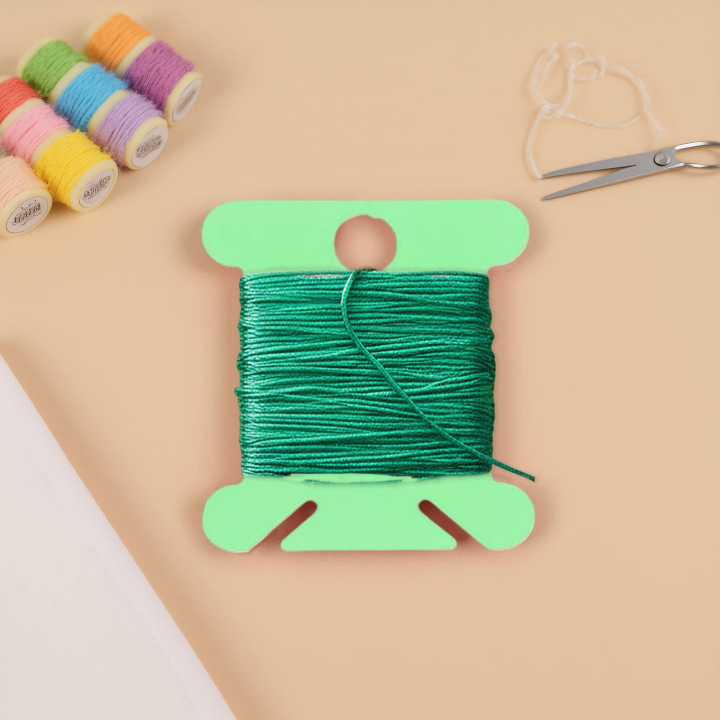 100 PCS Embroidery Floss Bobbins Plastic Embroidery Thread Cards (Frosted Green)