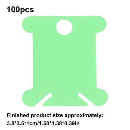 100 PCS Embroidery Floss Bobbins Plastic Embroidery Thread Cards (Frosted Green)