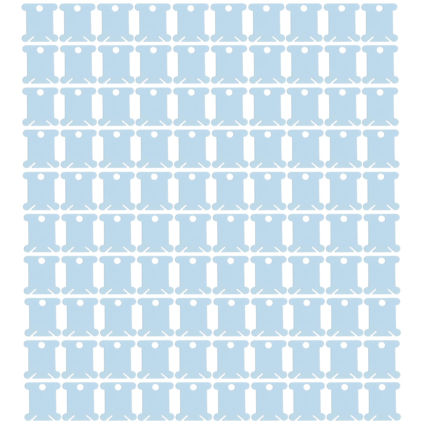 100 PCS Embroidery Floss Bobbins Plastic Embroidery Thread Cards (Frosted Blue)