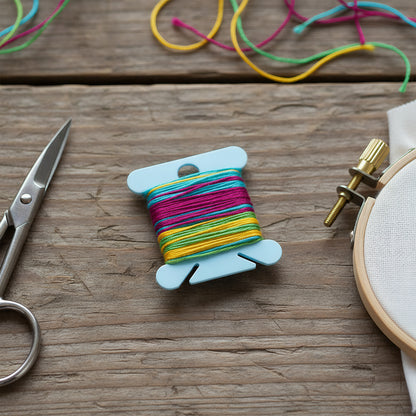 100 PCS Embroidery Floss Bobbins Plastic Embroidery Thread Cards (Frosted Blue)