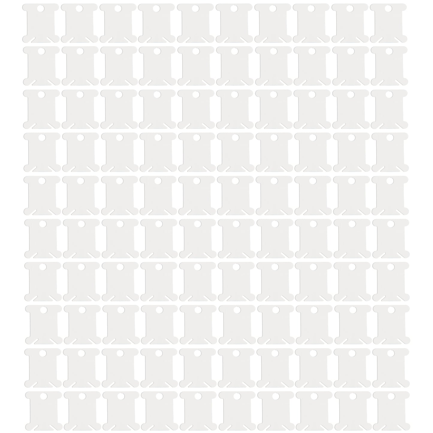 100 PCS Embroidery Floss Bobbins Plastic Embroidery Thread Cards (Milky)