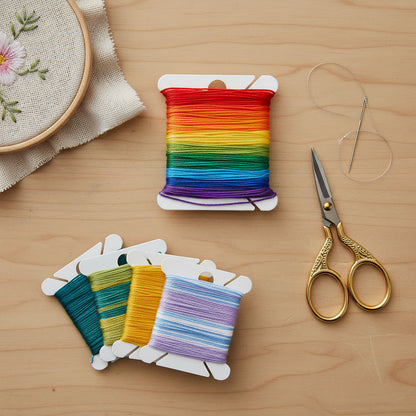 100 PCS Embroidery Floss Bobbins Plastic Embroidery Thread Cards (Milky)