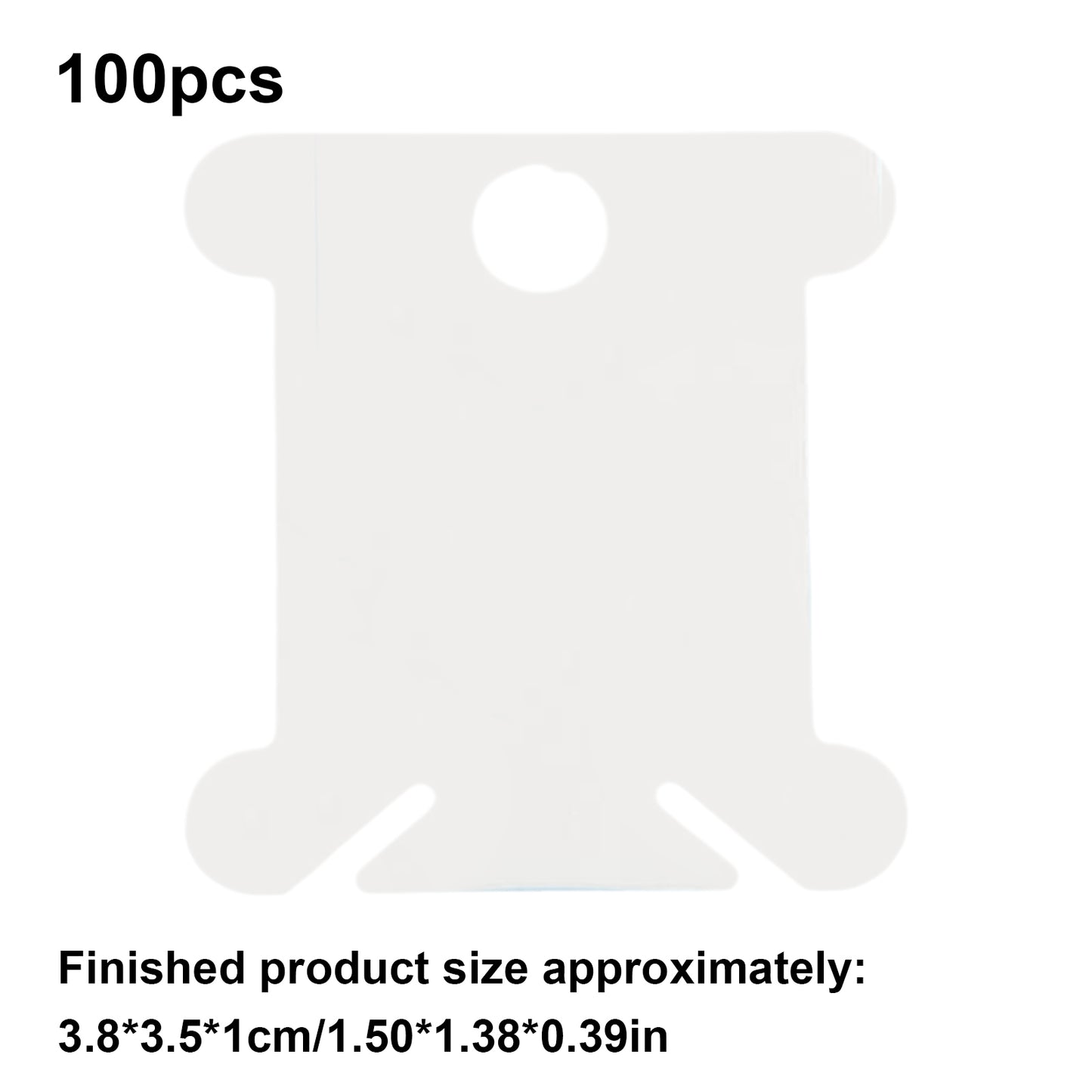 100 PCS Embroidery Floss Bobbins Plastic Embroidery Thread Cards (Milky)