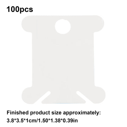 100 PCS Embroidery Floss Bobbins Plastic Embroidery Thread Cards (Milky)