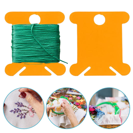 100 PCS Embroidery Floss Bobbins Plastic Embroidery Thread Cards (Orange)