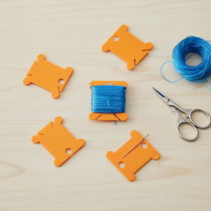 100 PCS Embroidery Floss Bobbins Plastic Embroidery Thread Cards (Orange)