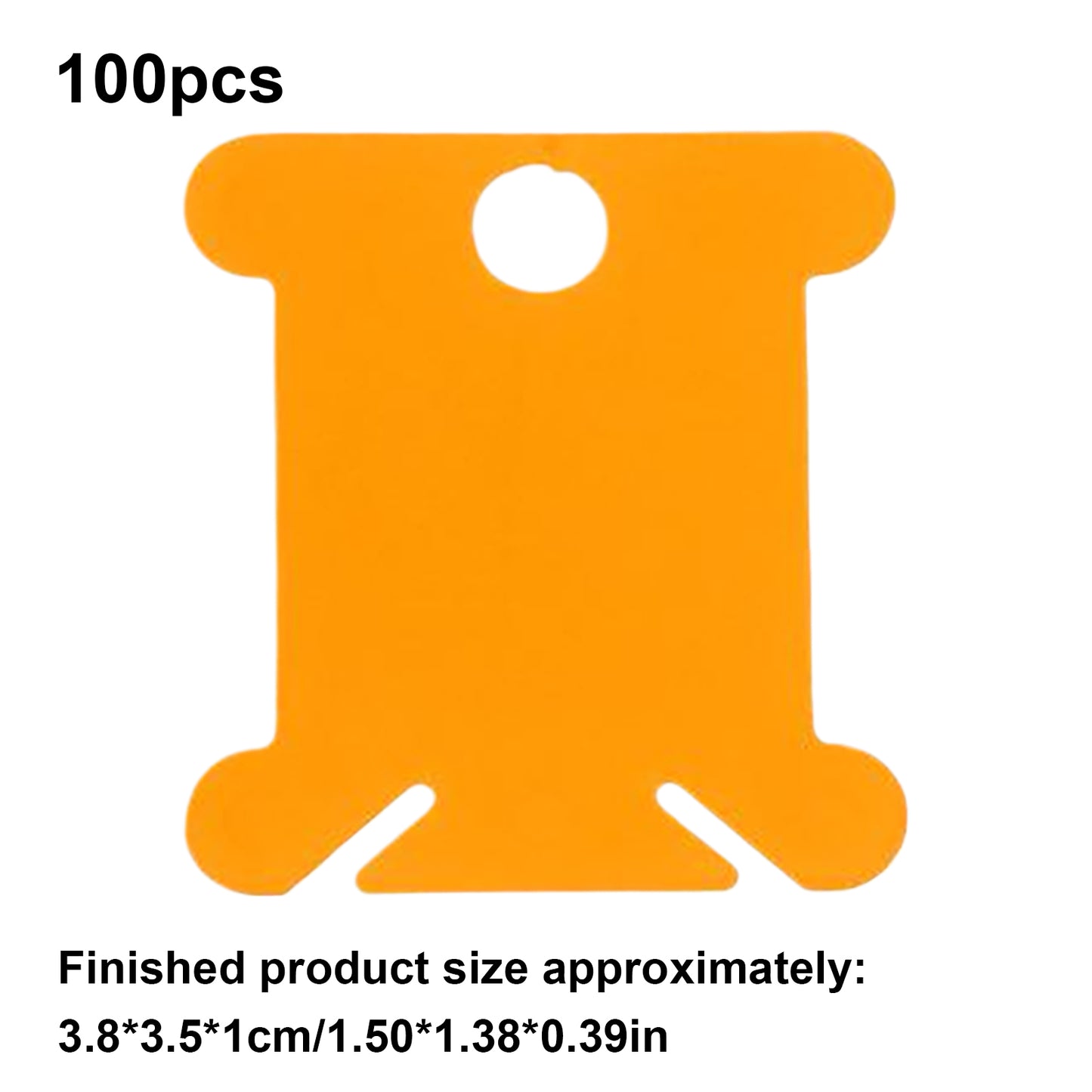 100 PCS Embroidery Floss Bobbins Plastic Embroidery Thread Cards (Orange)