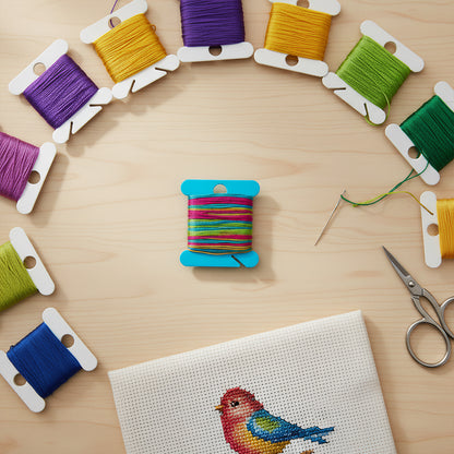 100 PCS Embroidery Floss Bobbins Plastic Embroidery Thread Cards (Dark Blue)