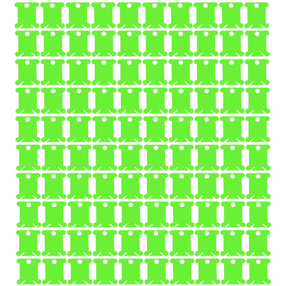 100 PCS Embroidery Floss Bobbins Embroidery Thread Cards (Fluorescent Green)