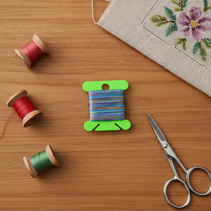 100 PCS Embroidery Floss Bobbins Embroidery Thread Cards (Fluorescent Green)