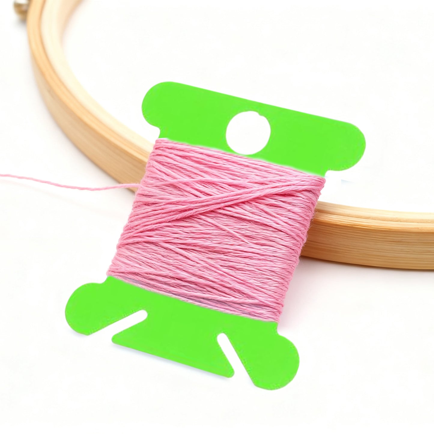 100 PCS Embroidery Floss Bobbins Embroidery Thread Cards (Fluorescent Green)