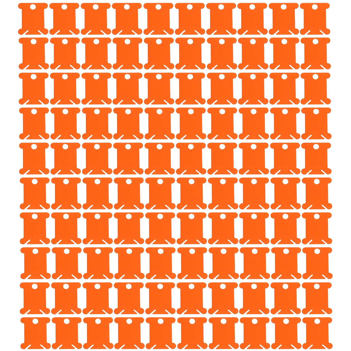 100 PCS Embroidery Floss Bobbins Plastic Embroidery Thread Cards (Orange Red)