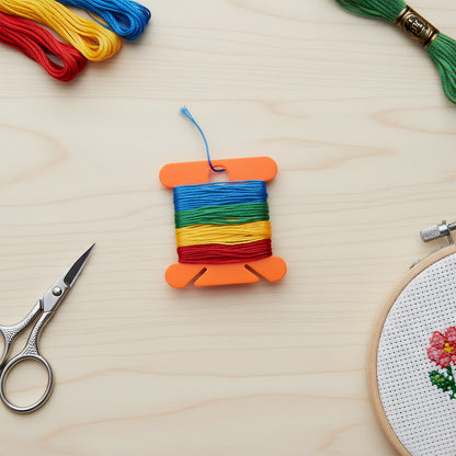 100 PCS Embroidery Floss Bobbins Plastic Embroidery Thread Cards (Orange Red)