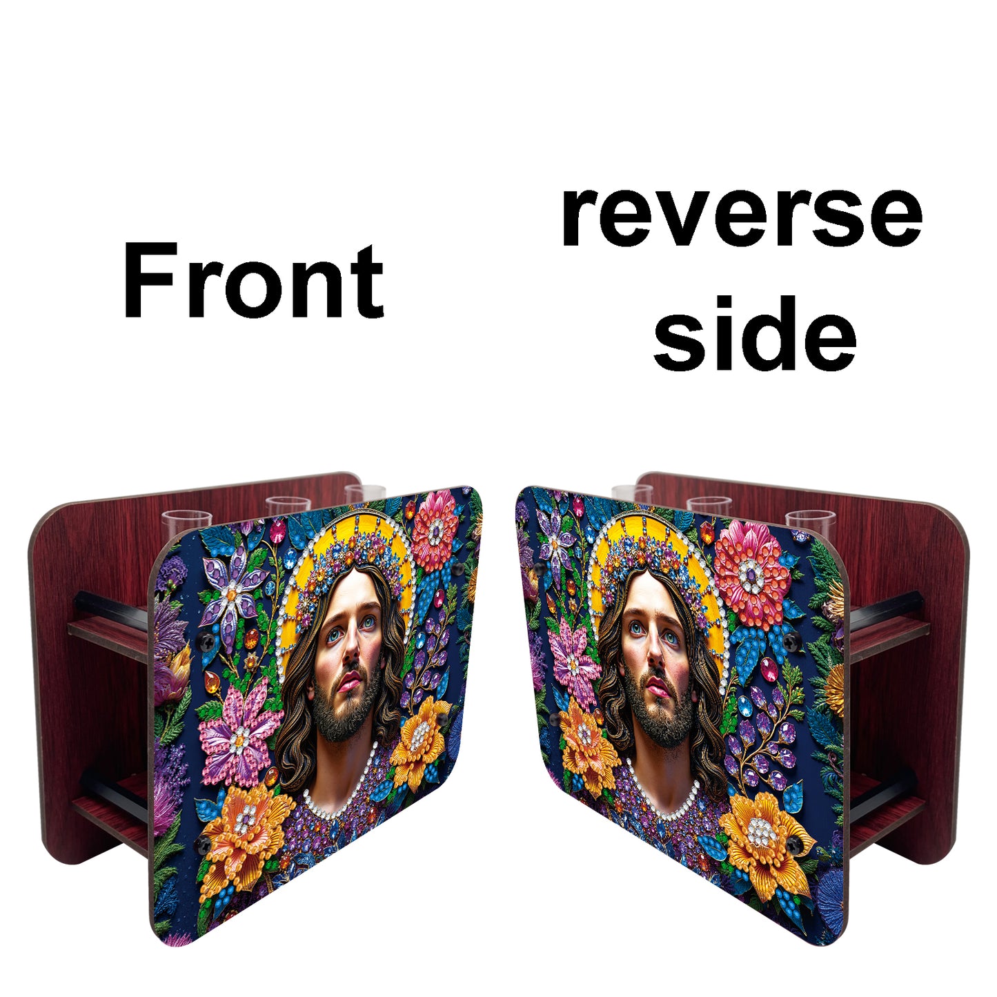 Jesus DIY Flower Vase Wooden Double Sided Desktop Diamond Art Kit for Home Decor