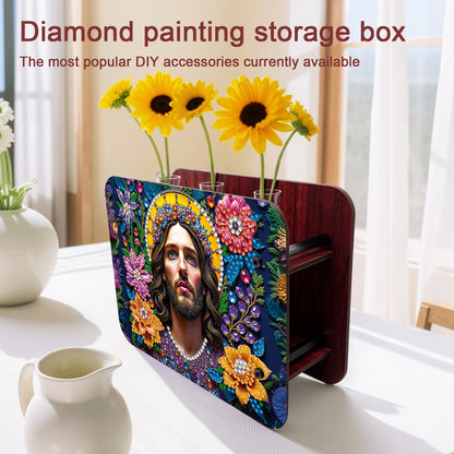 Jesus DIY Flower Vase Wooden Double Sided Desktop Diamond Art Kit for Home Decor
