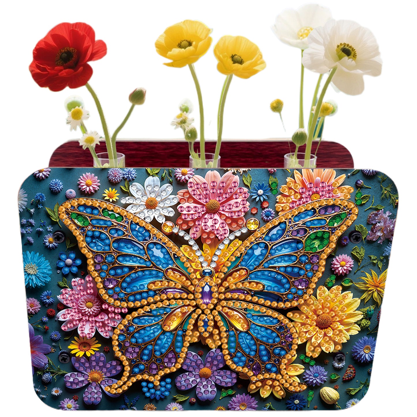 Butterfly DIY Flower Vase Wooden Double Sided Desktop Diamond Art Kit Home Decor