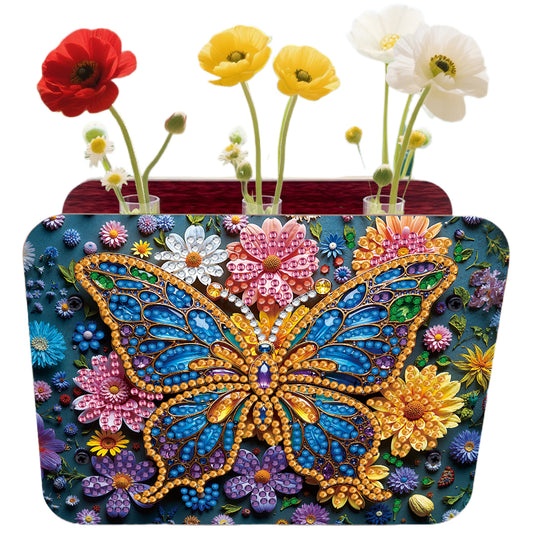 Butterfly DIY Flower Vase Wooden Double Sided Desktop Diamond Art Kit Home Decor