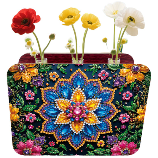 Mandala DIY Flower Vase Wooden Double Sided Desktop Diamond Art Kit Home Decor