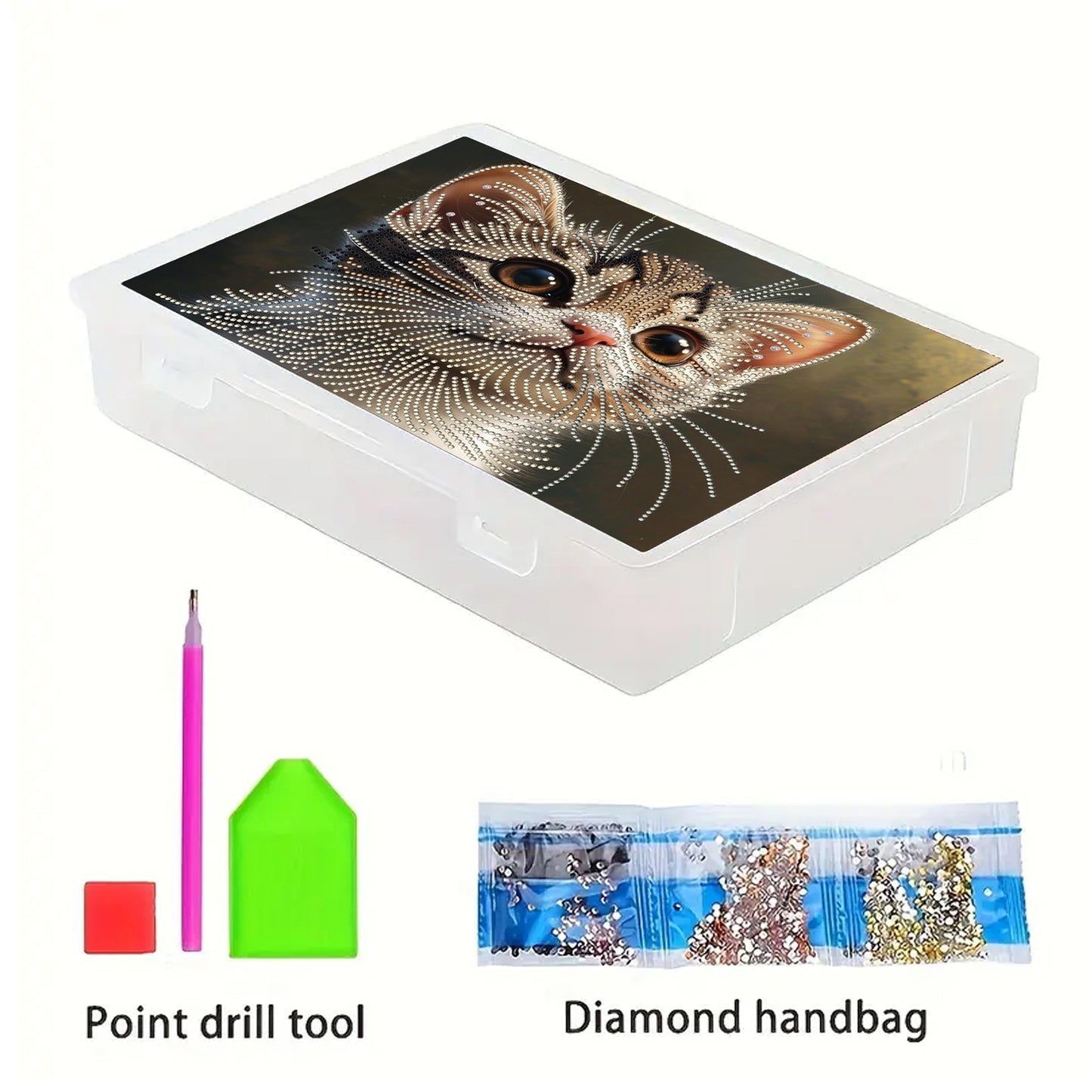 Cat 5D DIY Full Diamond Art Storage Box Crystal Mosaic Storage Container Kit