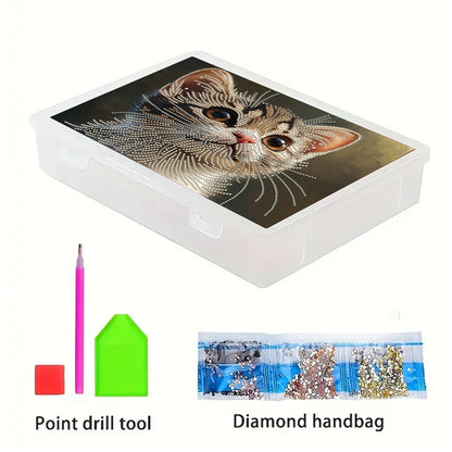 Cat 5D DIY Full Diamond Art Storage Box Crystal Mosaic Storage Container Kit
