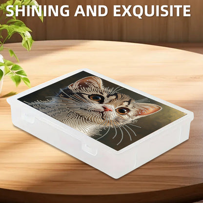 Cat 5D DIY Full Diamond Art Storage Box Crystal Mosaic Storage Container Kit