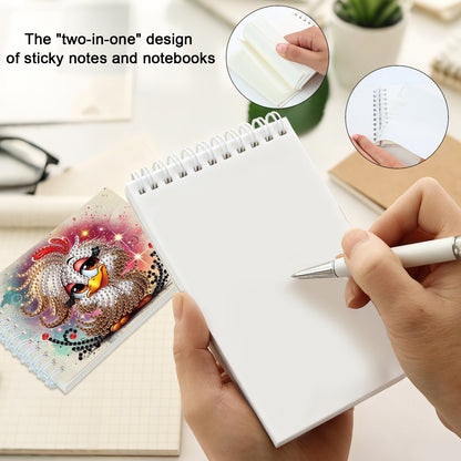 2 Pack Funny Chicken DIY Diamond Art Spiral Notebook Kit 80Pages No Lines Gifts