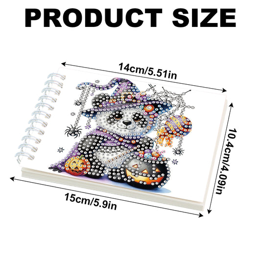 2 Pack Pumpkin Panda DIY Diamond Art Spiral Notebook Kit 80Pages No Lines Gifts