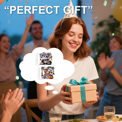 2 Pack Pumpkin Panda DIY Diamond Art Spiral Notebook Kit 80Pages No Lines Gifts