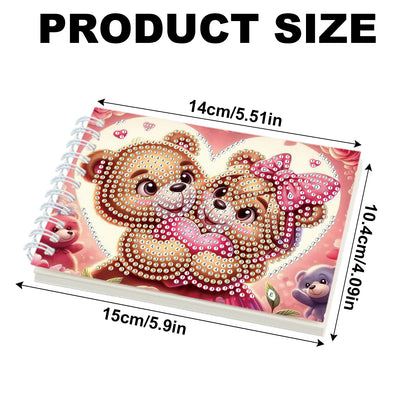 2 Pack Love Bear DIY Diamond Art Spiral Notebook Kit 80Pages No Lines Gifts