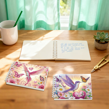 2 Pack Hummingbird DIY Diamond Art Spiral Notebook Kit 80Pages No Lines Gifts