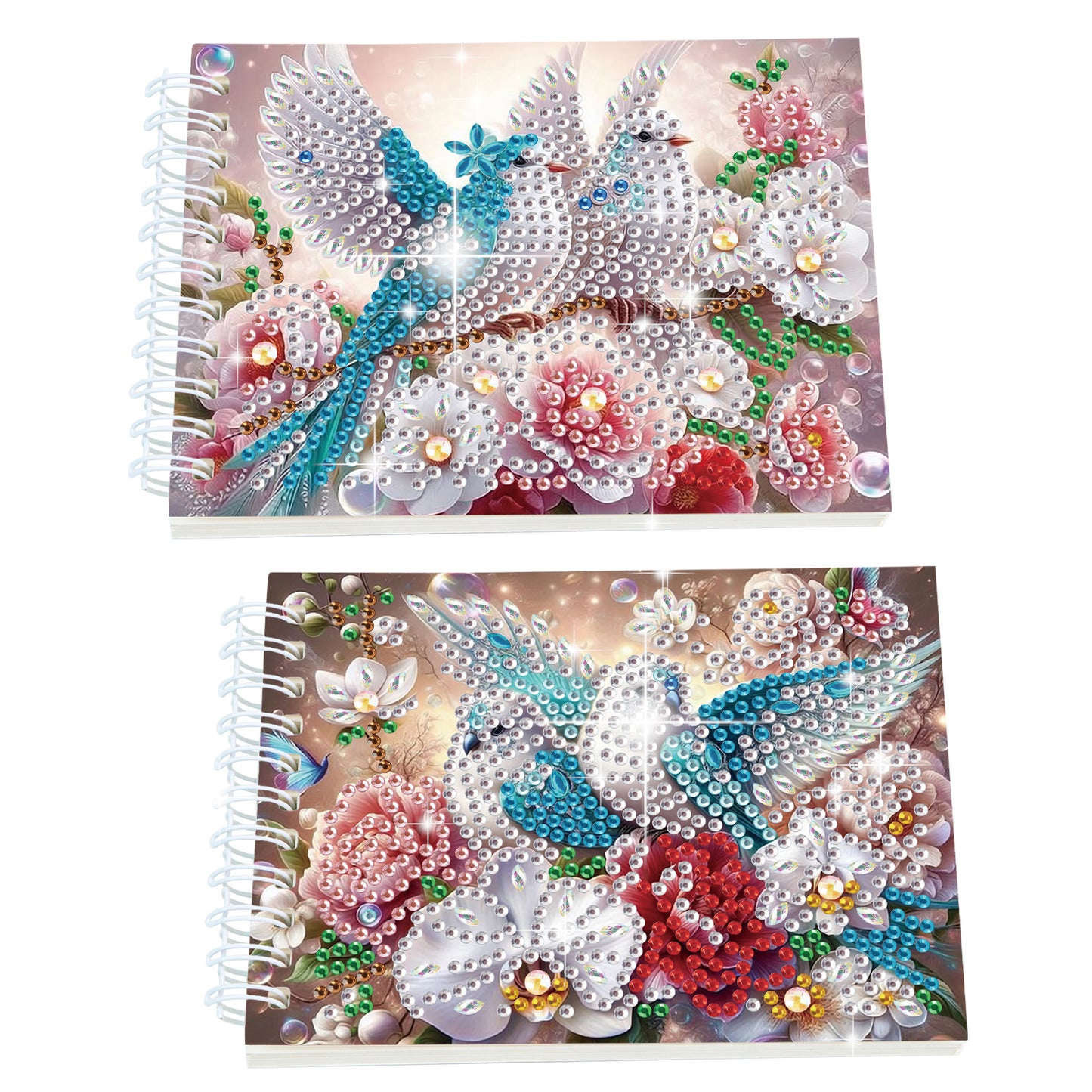 2 Pack Dove Bluebird DIY Diamond Art Spiral Notebook Kit 80Pages No Lines Gifts