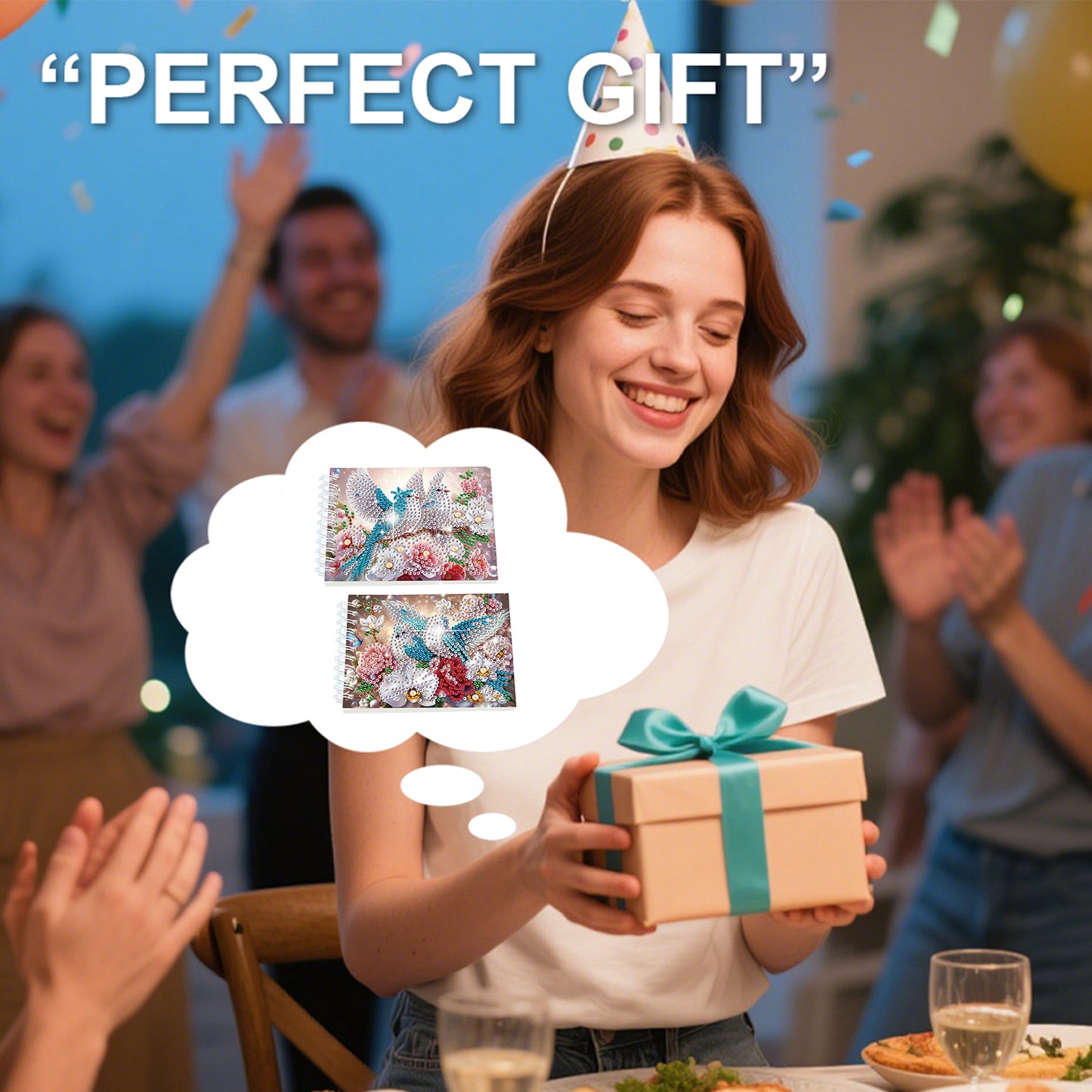 2 Pack Dove Bluebird DIY Diamond Art Spiral Notebook Kit 80Pages No Lines Gifts