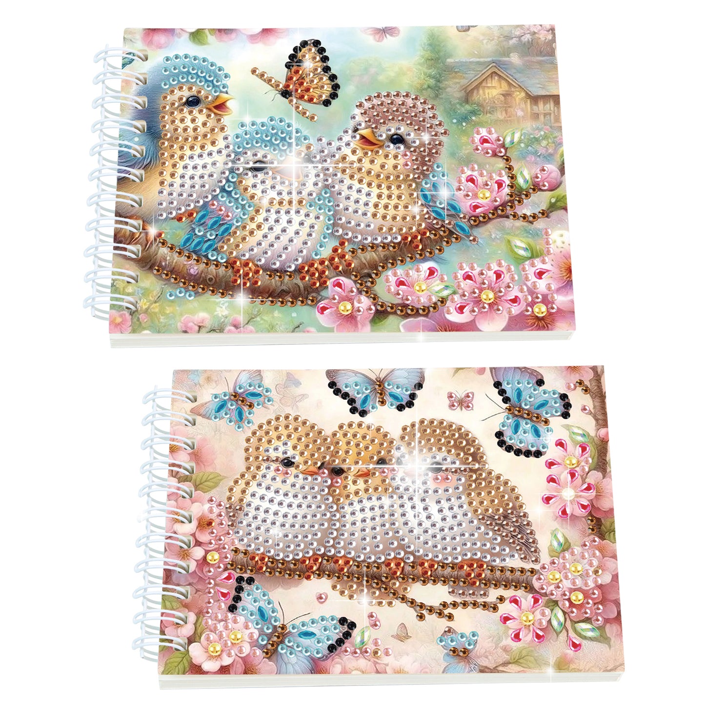 2 Pack Bluebird DIY Diamond Art Spiral Notebook Kit 80Pages No Lines for Adults