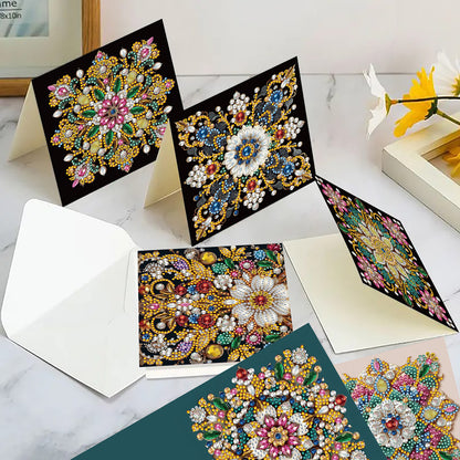 12pcs Mandala Theme DIY Diamond Art Greeting Cards with Envelope for Birthday