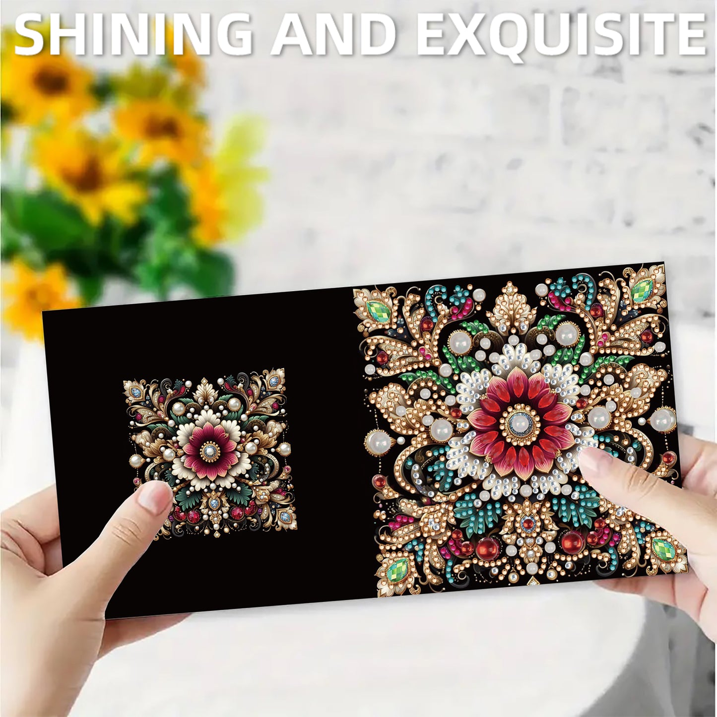 12pcs Mandala Theme DIY Diamond Art Greeting Cards with Envelope for Birthday