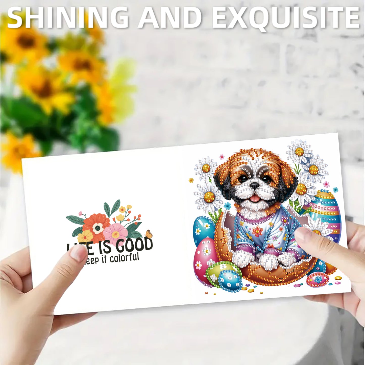 12pcs Cat Theme DIY Diamond Art Greeting Cards with Envelope for Birthday Gift