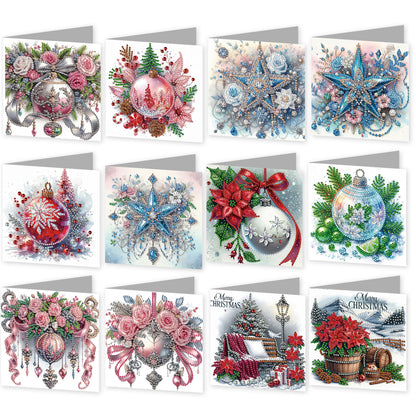 12pcs Decoration Theme DIY Diamond Art Greeting Cards with Envelope for Birthday