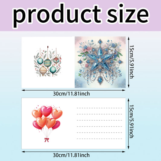 12pcs Decoration Theme DIY Diamond Art Greeting Cards with Envelope for Birthday