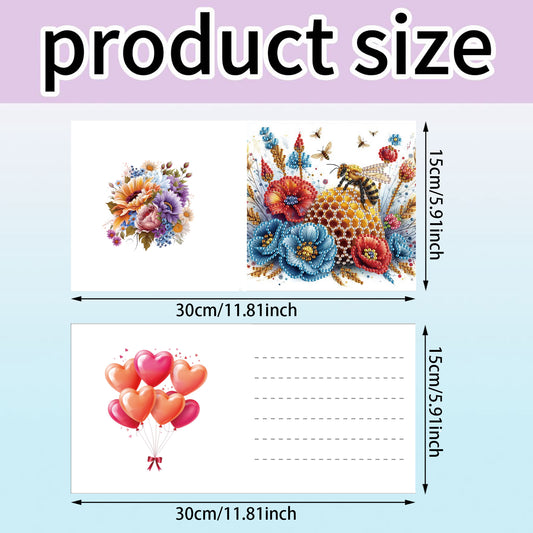 12pcs Insect Theme DIY Diamond Art Greeting Cards with Envelope for Birthday