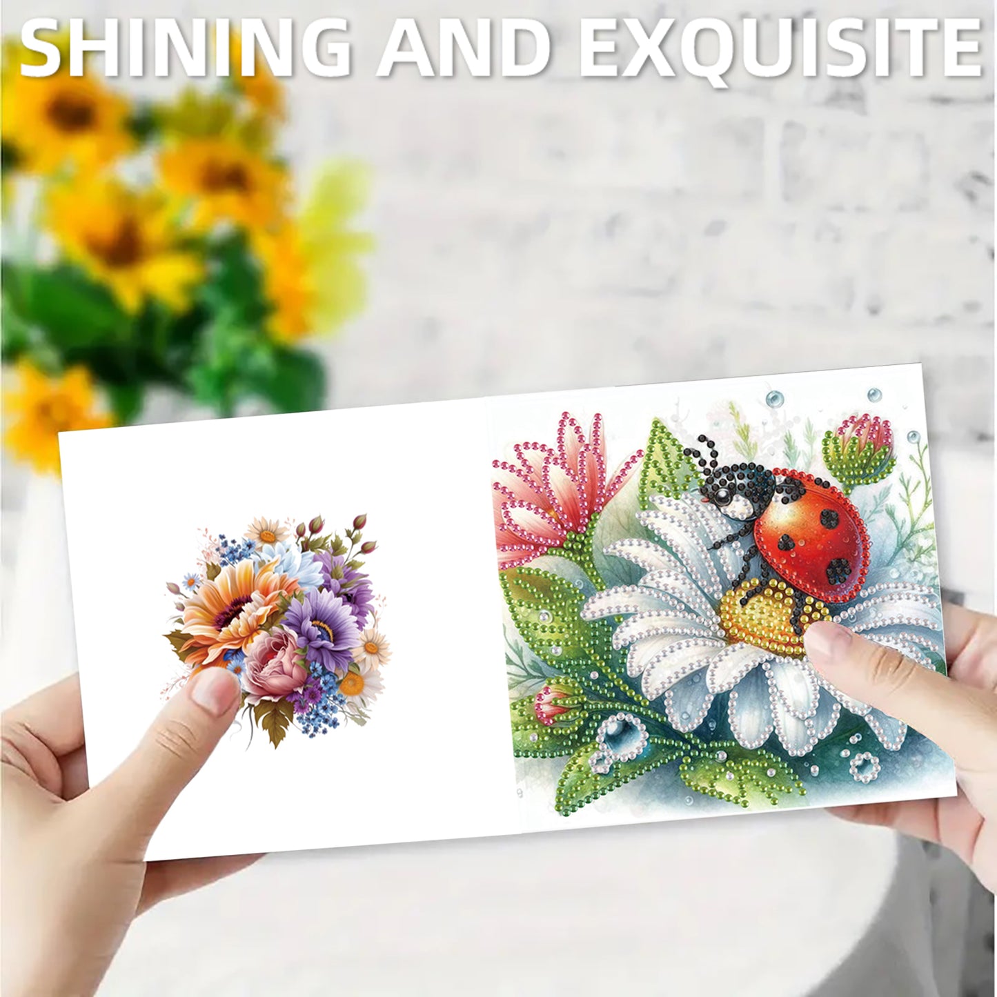 12pcs Insect Theme DIY Diamond Art Greeting Cards with Envelope for Birthday