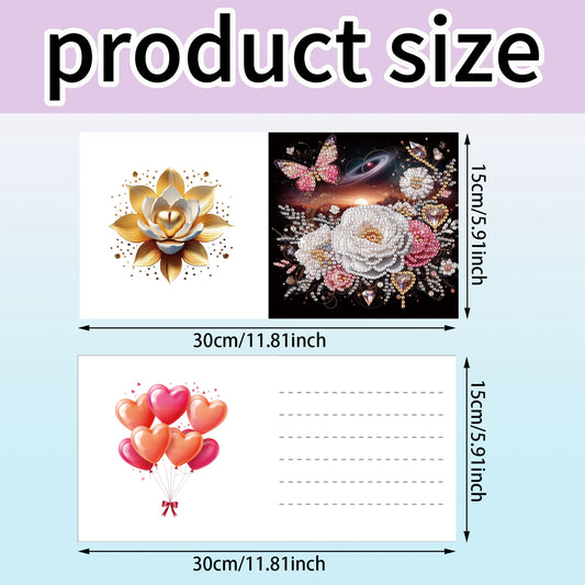 12pcs Butterfly Theme DIY Diamond Art Greeting Cards with Envelope for Birthday