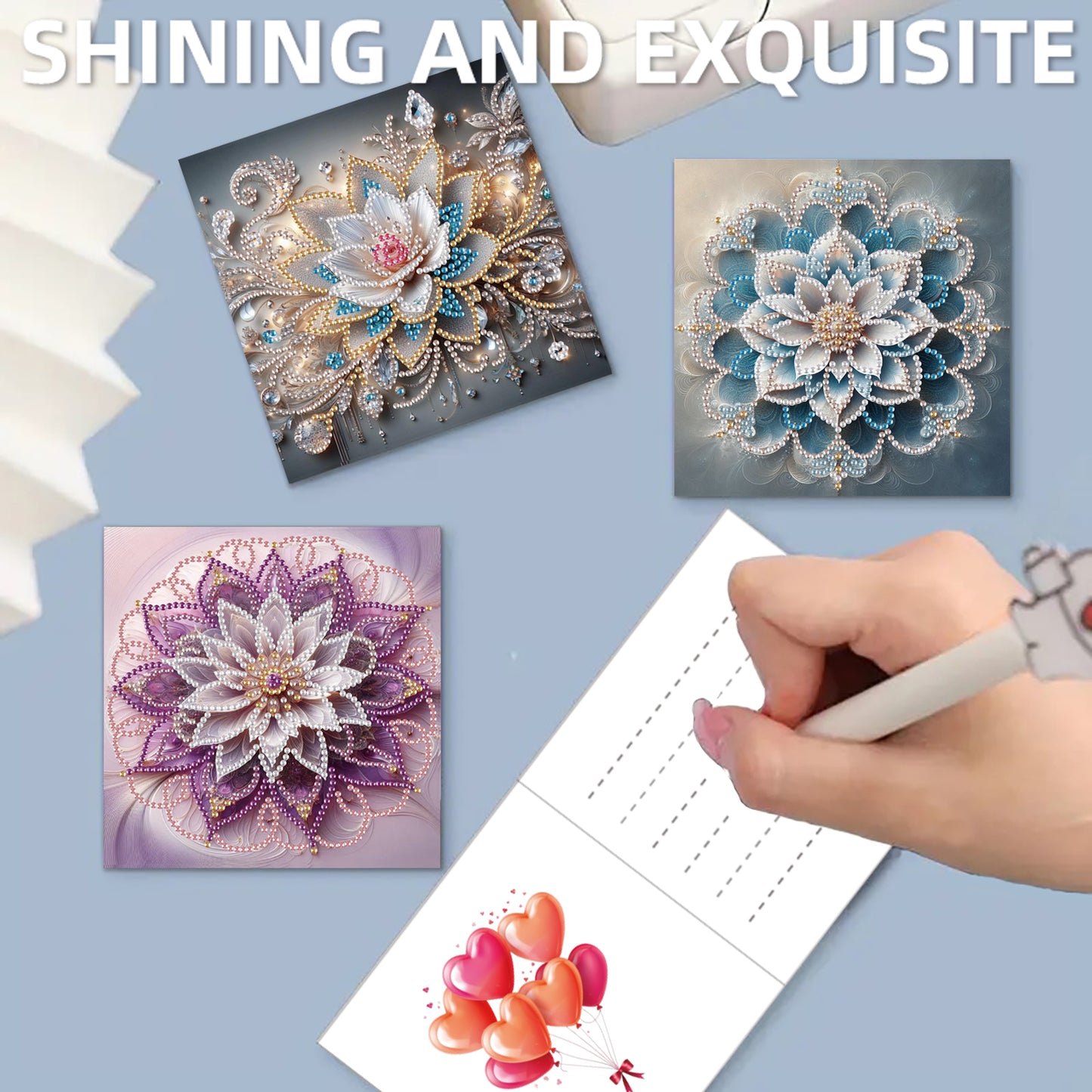 12pcs Butterfly Theme DIY Diamond Art Greeting Cards with Envelope for Birthday