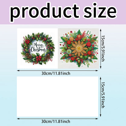 12Pcs Xmas Snowflake DIY Diamond Painting Greeting Cards for Adult Holiday Gifts