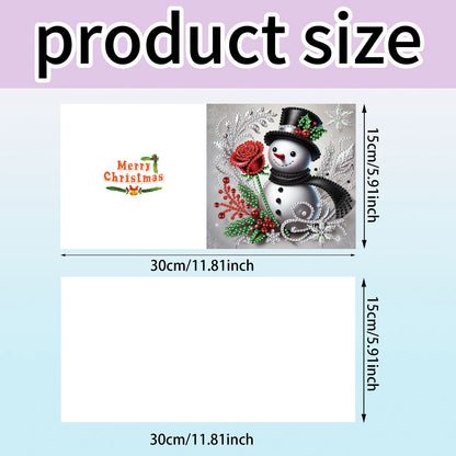 12Pcs Xmas Snowman DIY Diamond Painting Greeting Cards for Adult Holiday Gifts