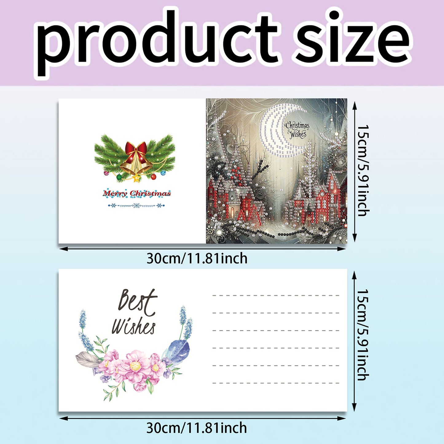 12Pcs Christmas Snowman DIY Diamond Painting Greeting Cards for Adults Gifts