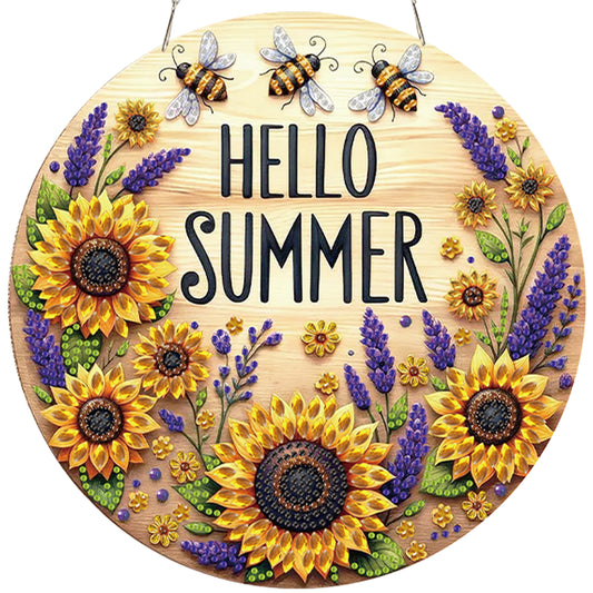 Bee 2D Flat DIY Acrylic Diamond Painting Pendants Crafts Kit Home Wall Decor